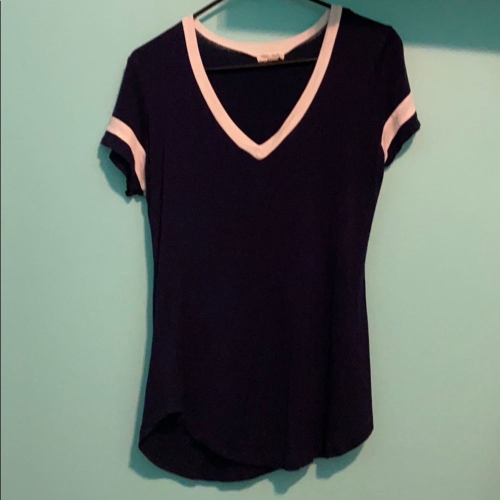 ultra flirt navy blue baseball top